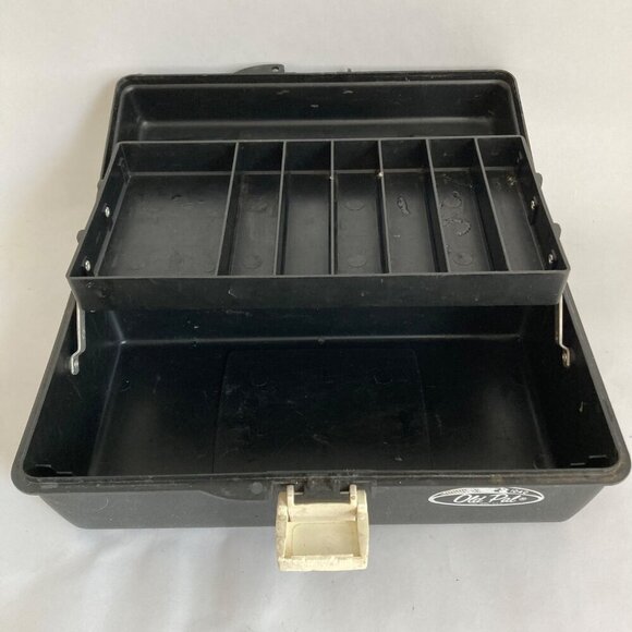 Vintage Old Pal 1040 Tackle Box Fishing Single Tray BLACK - Picture 5 of 9